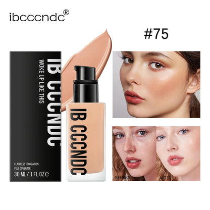 Liquid Foundation Concealer Face Naturally Matte Oil-Control Waterproof Foundation 30Ml 6 Colors Optional Cosmetic
