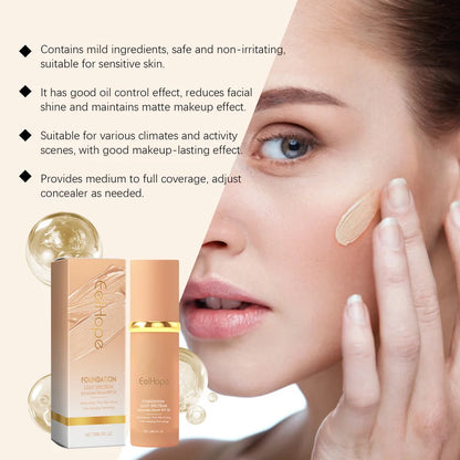 4-in-1 Liquid Foundation Spf 50+ Magic Color Changing Matte Long-Lasting Waterproof Sweating Moisturizing Coverage Makeup Base