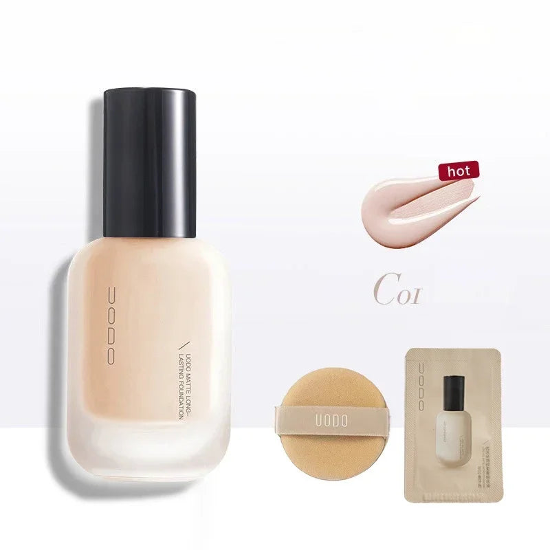 UODO Foundation Liquid Non-Sticky Powder Concealer Cream Moisturizing Oil Control Dry Skin Foundation Creamy Skin Face Makeup