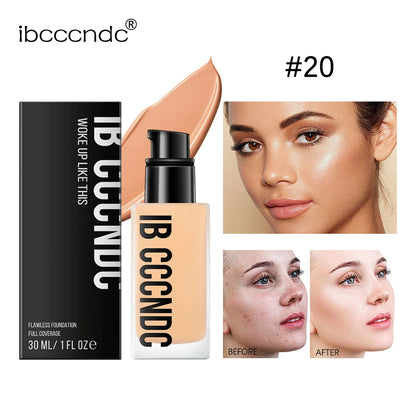 Liquid Foundation Concealer Face Naturally Matte Oil-Control Waterproof Foundation 30Ml 6 Colors Optional Cosmetic