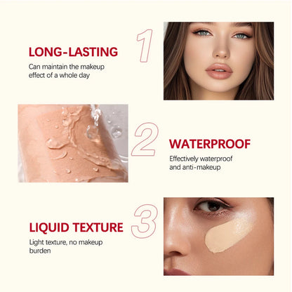 5 Colors Matte Liquid Foundation Base Sweat Resistant Smooth Cover Blemish Pores Natural Matte Finish Lightweight Face Makeup Cosmetic Base