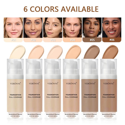 15ml Full Coverage Liquid Foundation,Foundation Effective Concealer Waterproof Sweat-resistant Makeup Professional Cosmetics