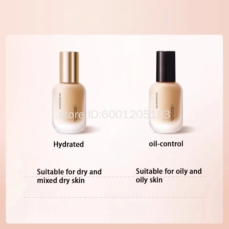 UODO Foundation Liquid Non-Sticky Powder Concealer Cream Moisturizing Oil Control Dry Skin Foundation Creamy Skin Face Makeup