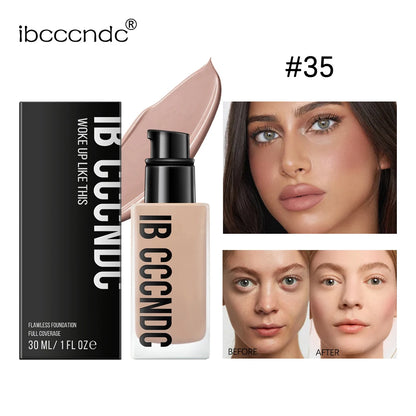 Liquid Foundation Concealer Face Naturally Matte Oil-Control Waterproof Foundation 30Ml 6 Colors Optional Cosmetic